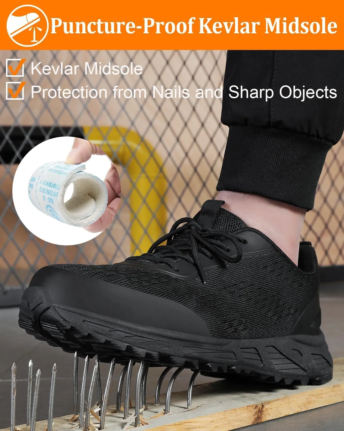 VikoViren Steel Toe Shoes for Men Women Comfy Lightweight Indestructible Non Slip Safety Work Sneakers Warehouse Industry Construction Shoes