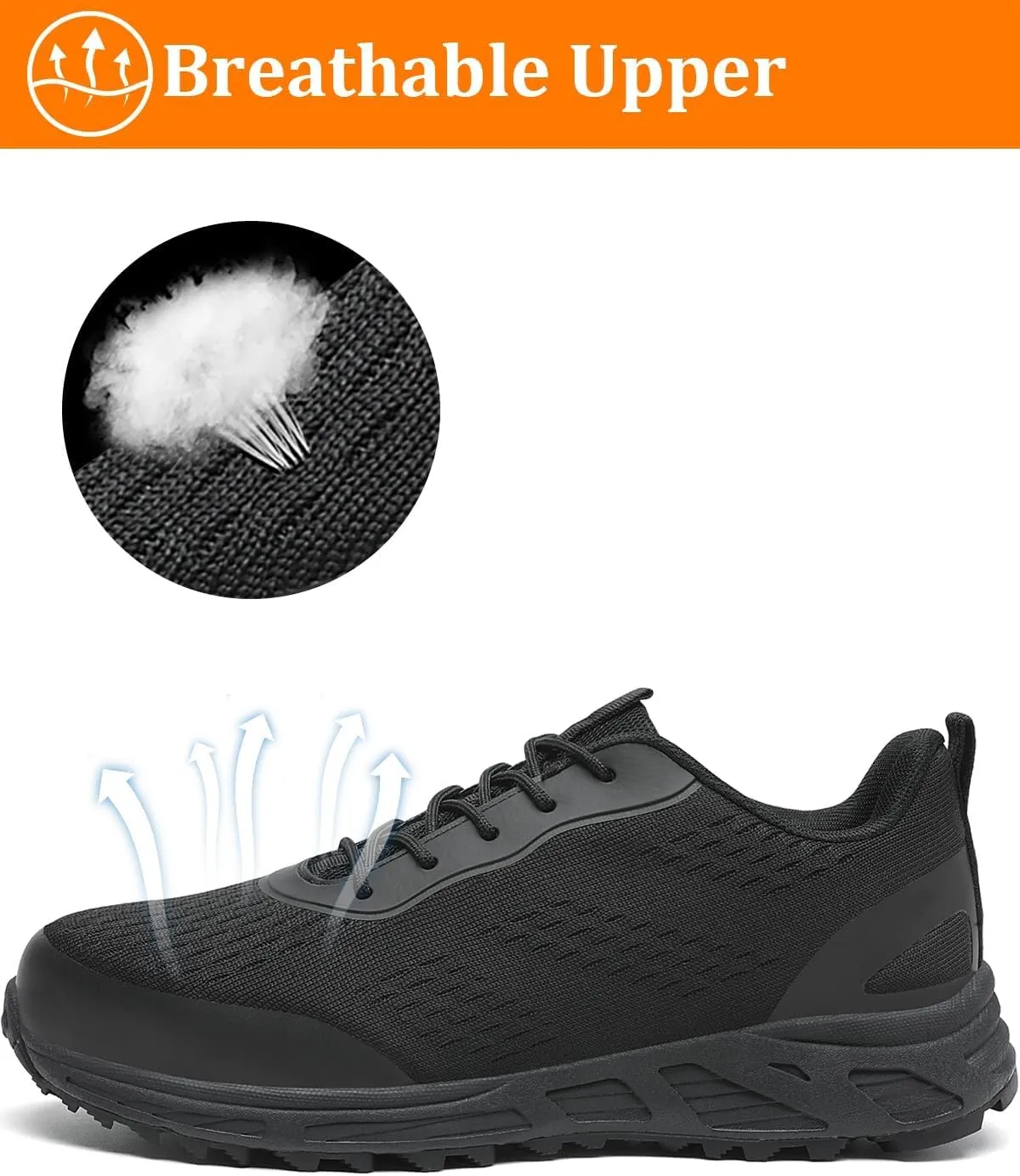 VikoViren Steel Toe Shoes for Men Women Comfy Lightweight Indestructible Non Slip Safety Work Sneakers Warehouse Industry Construction Shoes