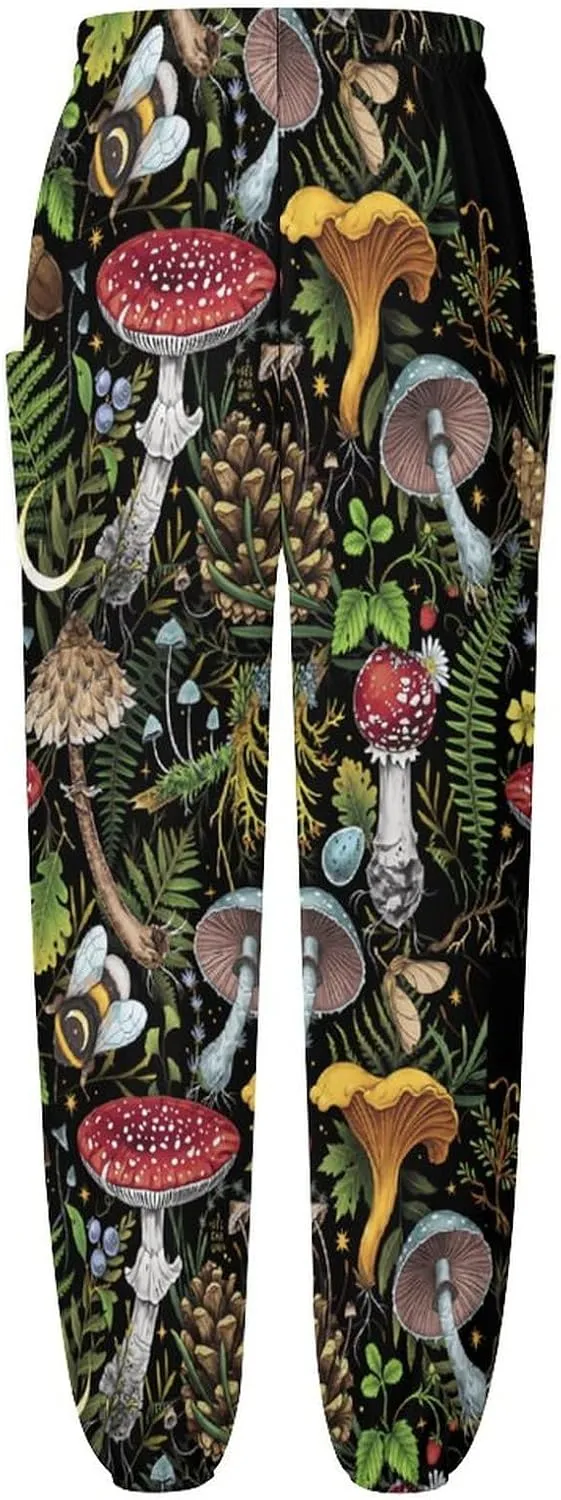 Vintage Mushroom Yoga Bloomers Womens Hippie Harem Pant Knickerbockers Elastic Gym Leggings Loose Casual Sweatpants