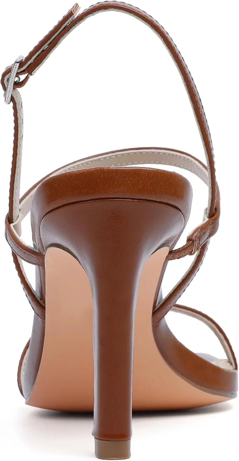 vivianly Women's Strappy Heels for Women Sandals Trendy Square Toe Sandals with Ankle Strap For Weddings, Proms, Parties