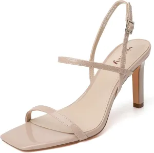 vivianly Women's Strappy Heels for Women Sandals Trendy Square Toe Sandals with Ankle Strap For Weddings, Proms, Parties