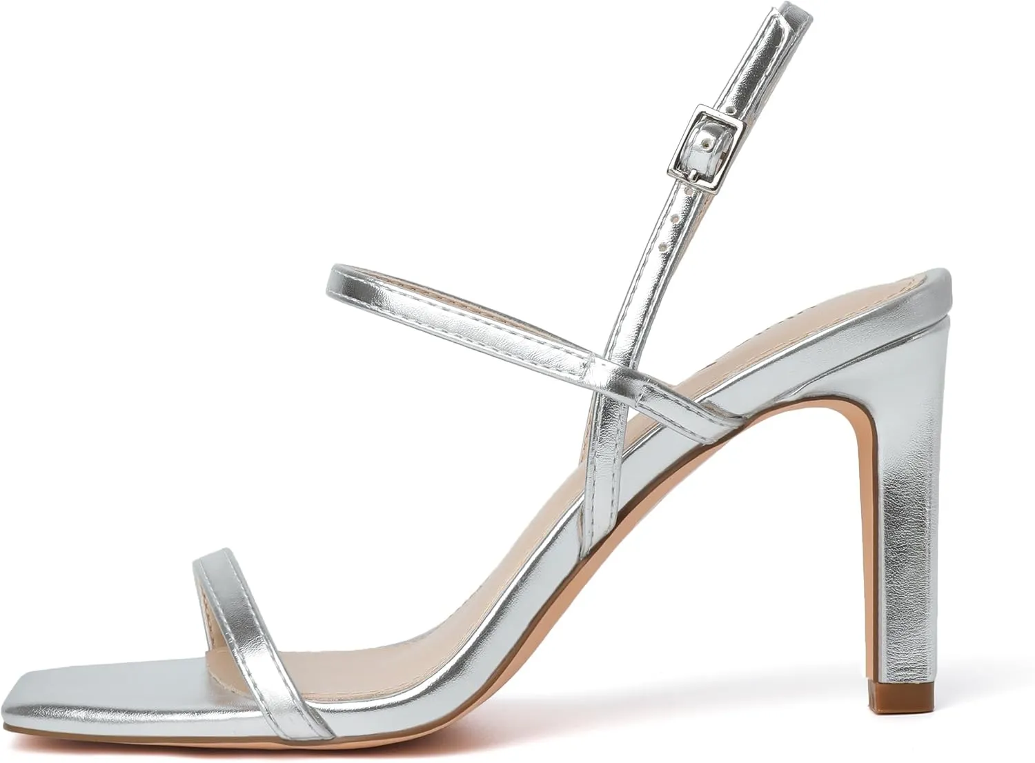 vivianly Women's Strappy Heels for Women Sandals Trendy Square Toe Sandals with Ankle Strap For Weddings, Proms, Parties