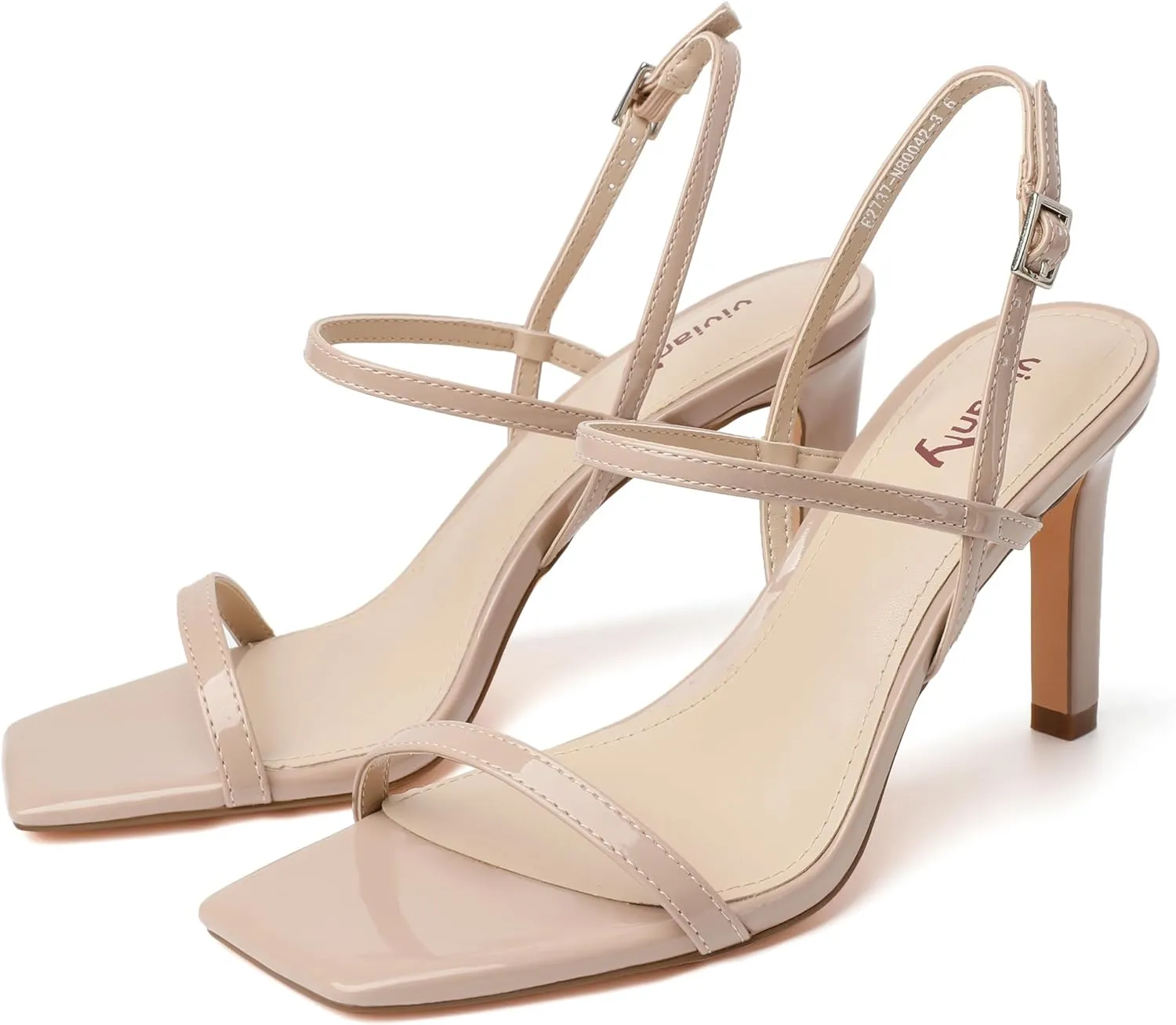 vivianly Women's Strappy Heels for Women Sandals Trendy Square Toe Sandals with Ankle Strap For Weddings, Proms, Parties