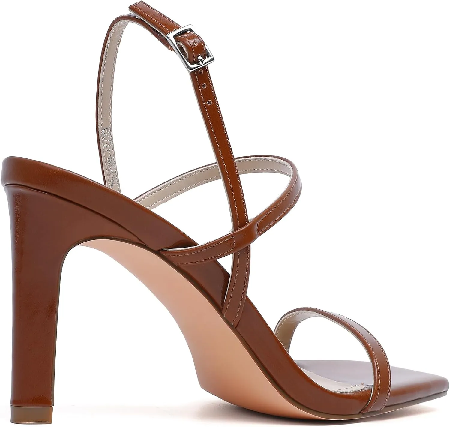 vivianly Women's Strappy Heels for Women Sandals Trendy Square Toe Sandals with Ankle Strap For Weddings, Proms, Parties