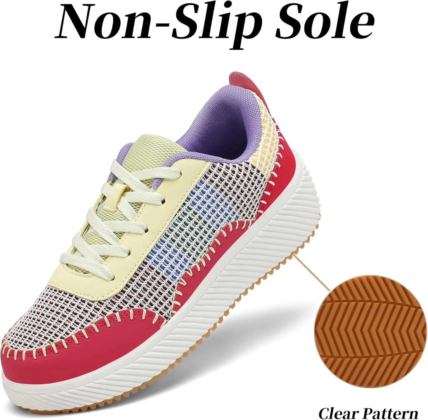 VZQ Platform Sneakers for Women,Comfortable Low Top Braided Womens Chunky Sneakers Casual Classic Tennis Shoes for Walking