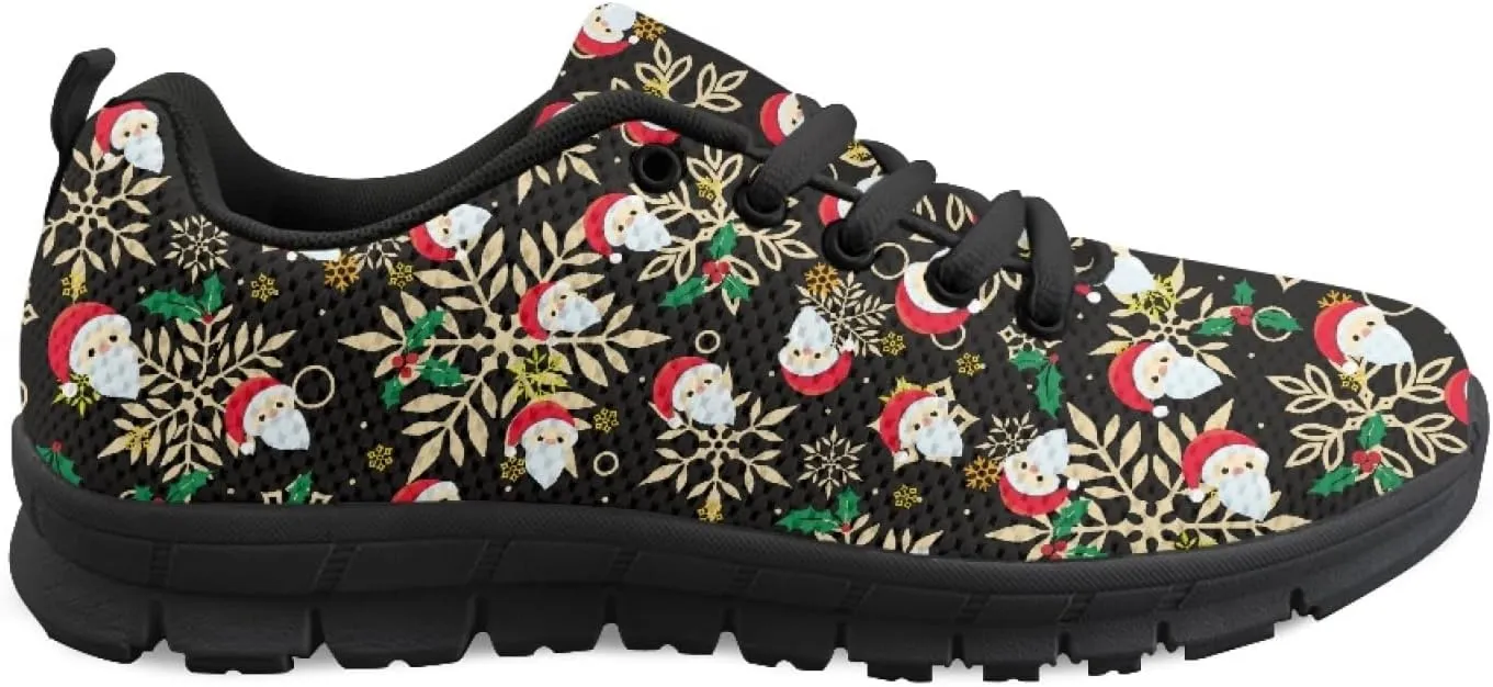 Wanyint Lightweight Sneakers for Running Walking Lace Up Black Sole Shoes