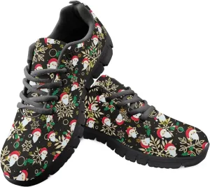 Wanyint Lightweight Sneakers for Running Walking Lace Up Black Sole Shoes
