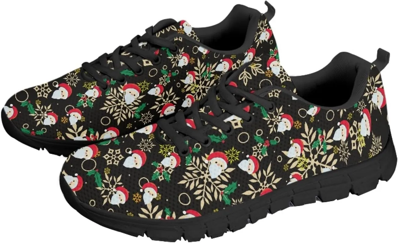 Wanyint Lightweight Sneakers for Running Walking Lace Up Black Sole Shoes