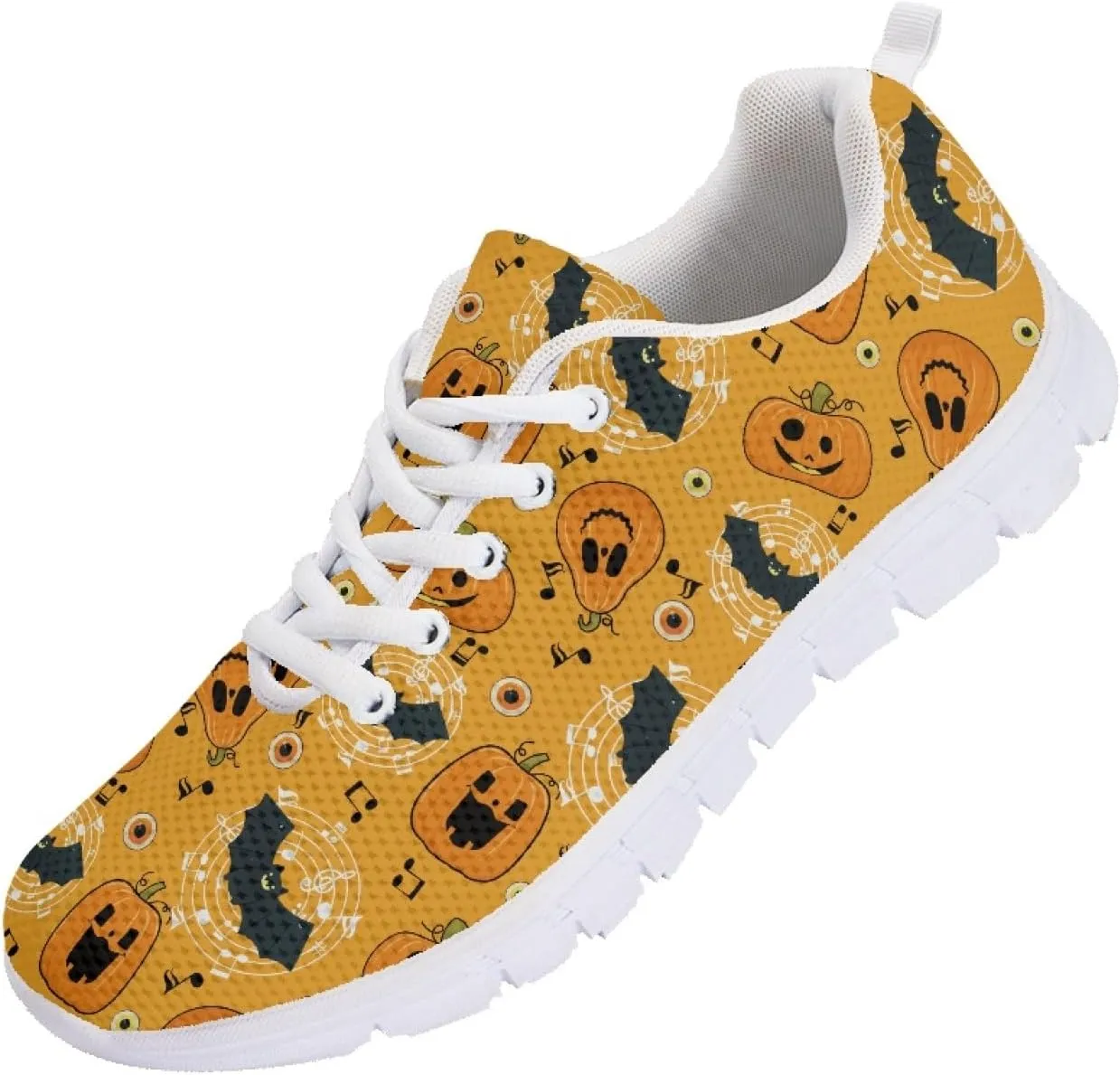 Wanyint Rainbow Stripes Print Women Tennis Sneakers Lace-up Walking Training Shoes Non Slip Sports Footwear