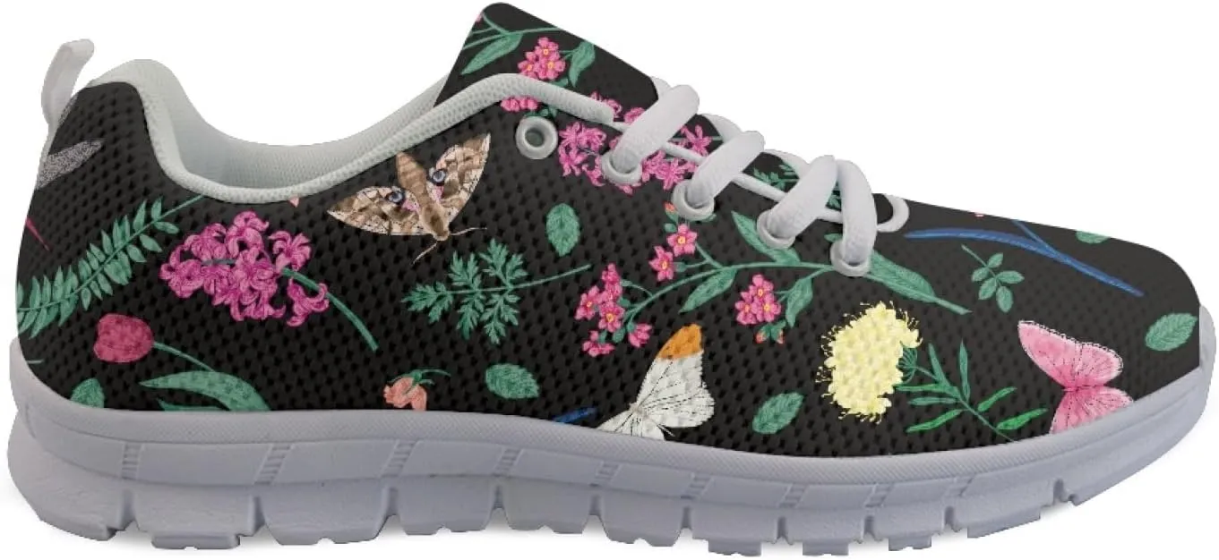 Wanyint Rainbow Stripes Print Women Tennis Sneakers Lace-up Walking Training Shoes Non Slip Sports Footwear