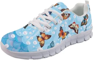 Wanyint Rainbow Stripes Print Women Tennis Sneakers Lace-up Walking Training Shoes Non Slip Sports Footwear