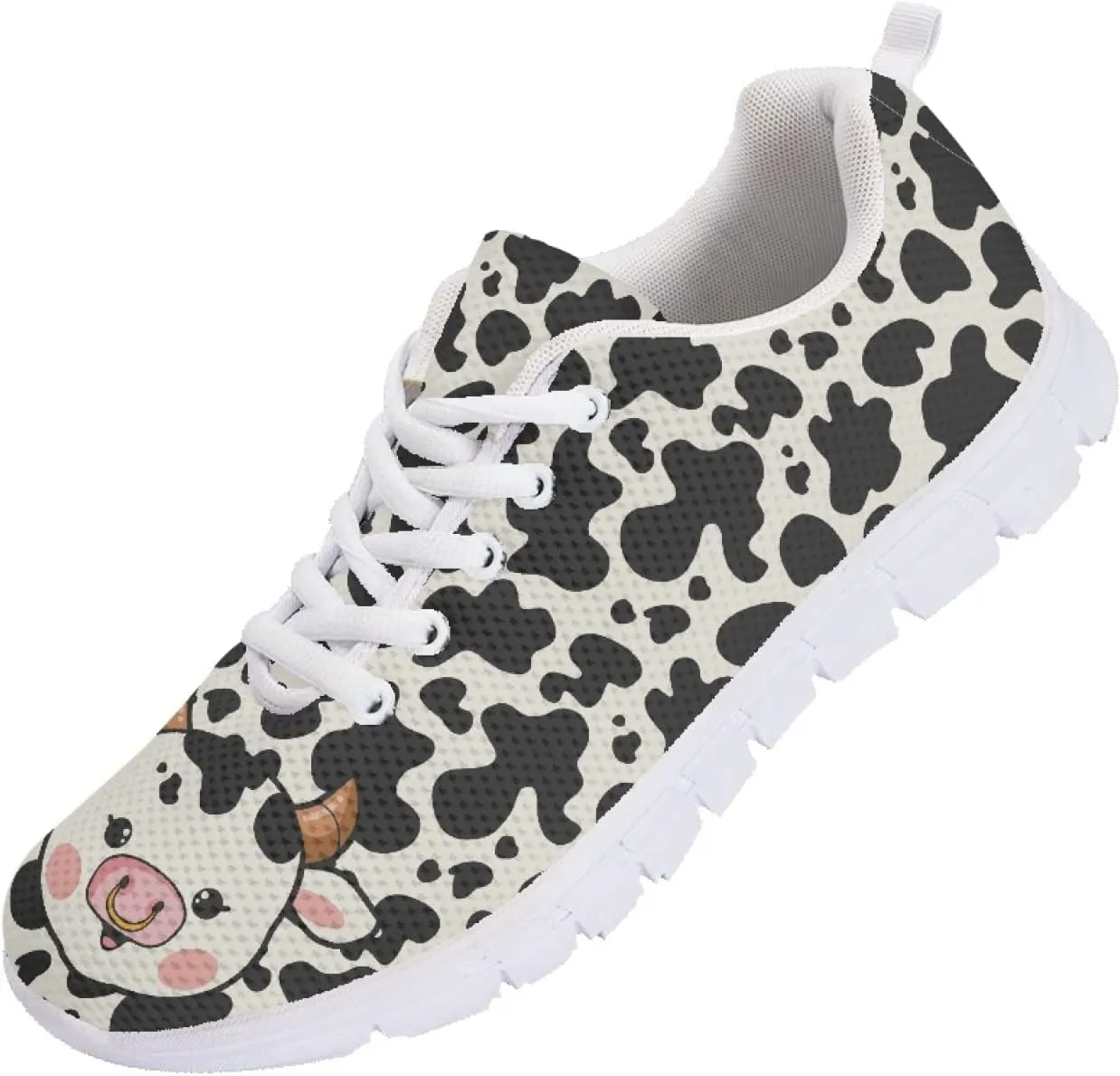 Wanyint Rainbow Stripes Print Women Tennis Sneakers Lace-up Walking Training Shoes Non Slip Sports Footwear
