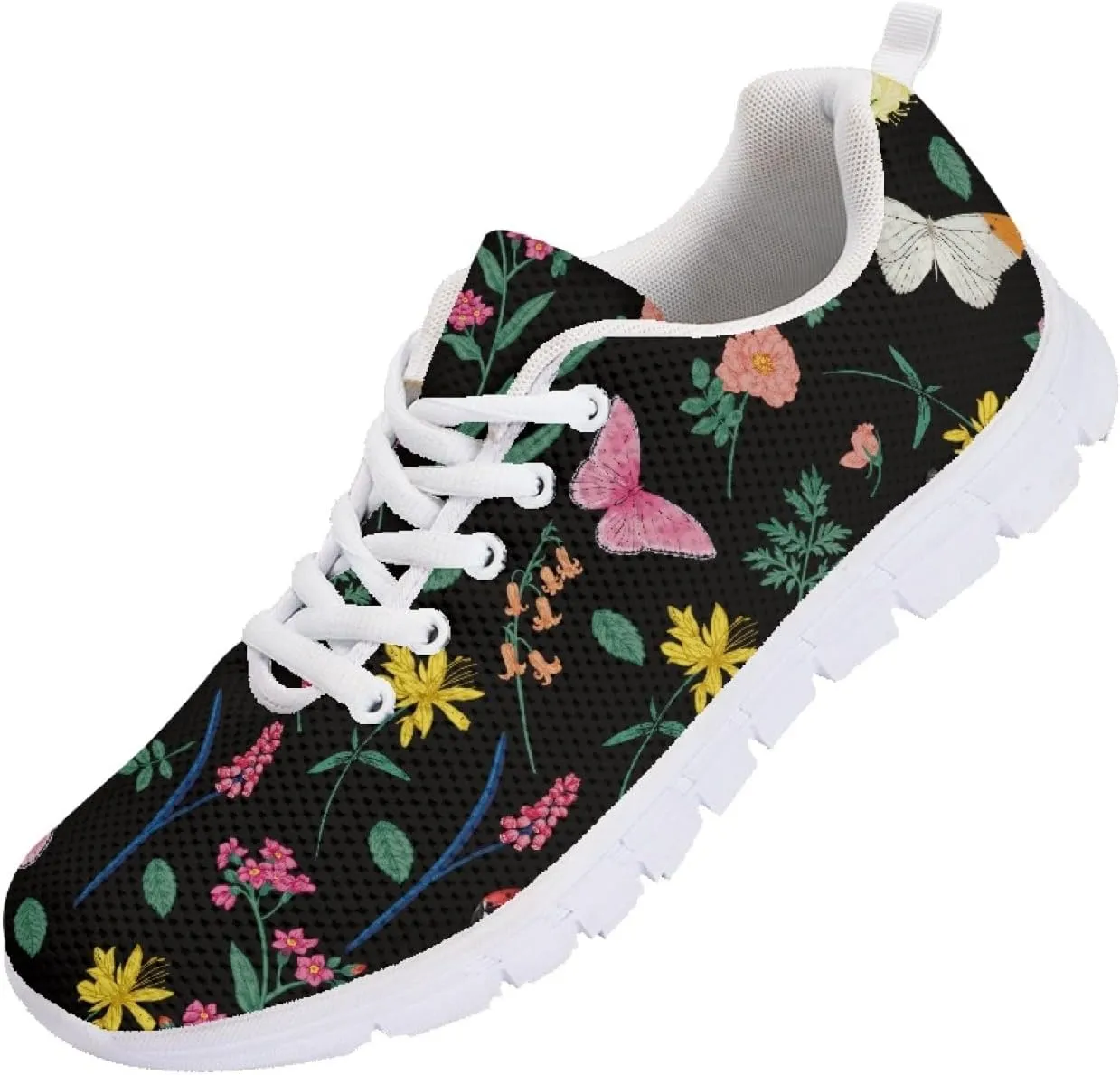 Wanyint Rainbow Stripes Print Women Tennis Sneakers Lace-up Walking Training Shoes Non Slip Sports Footwear