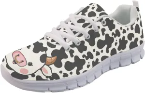 Wanyint Rainbow Stripes Print Women Tennis Sneakers Lace-up Walking Training Shoes Non Slip Sports Footwear