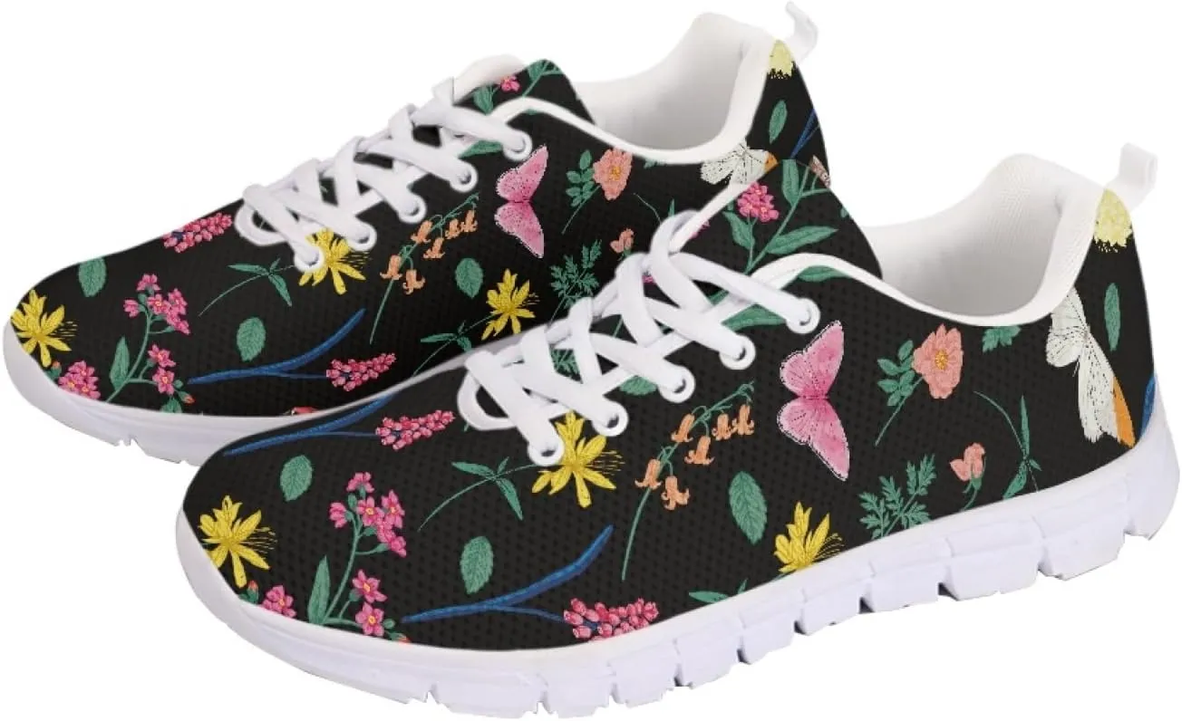Wanyint Rainbow Stripes Print Women Tennis Sneakers Lace-up Walking Training Shoes Non Slip Sports Footwear