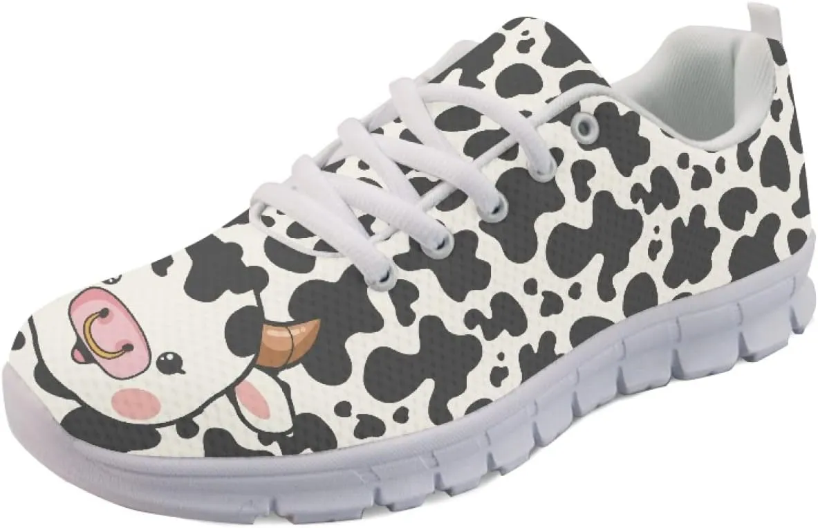 Wanyint Rainbow Stripes Print Women Tennis Sneakers Lace-up Walking Training Shoes Non Slip Sports Footwear