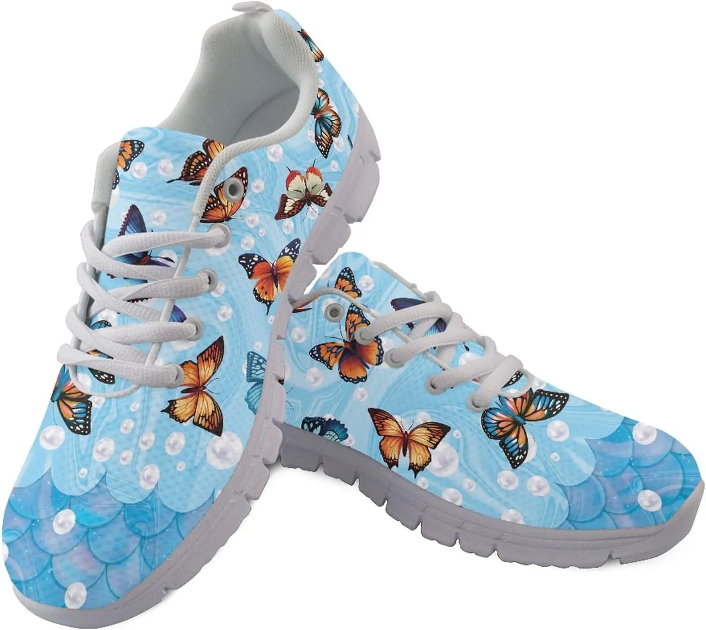 Wanyint Rainbow Stripes Print Women Tennis Sneakers Lace-up Walking Training Shoes Non Slip Sports Footwear