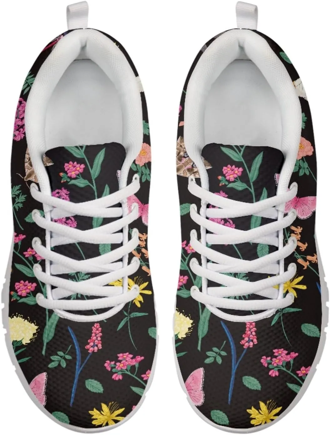 Wanyint Rainbow Stripes Print Women Tennis Sneakers Lace-up Walking Training Shoes Non Slip Sports Footwear