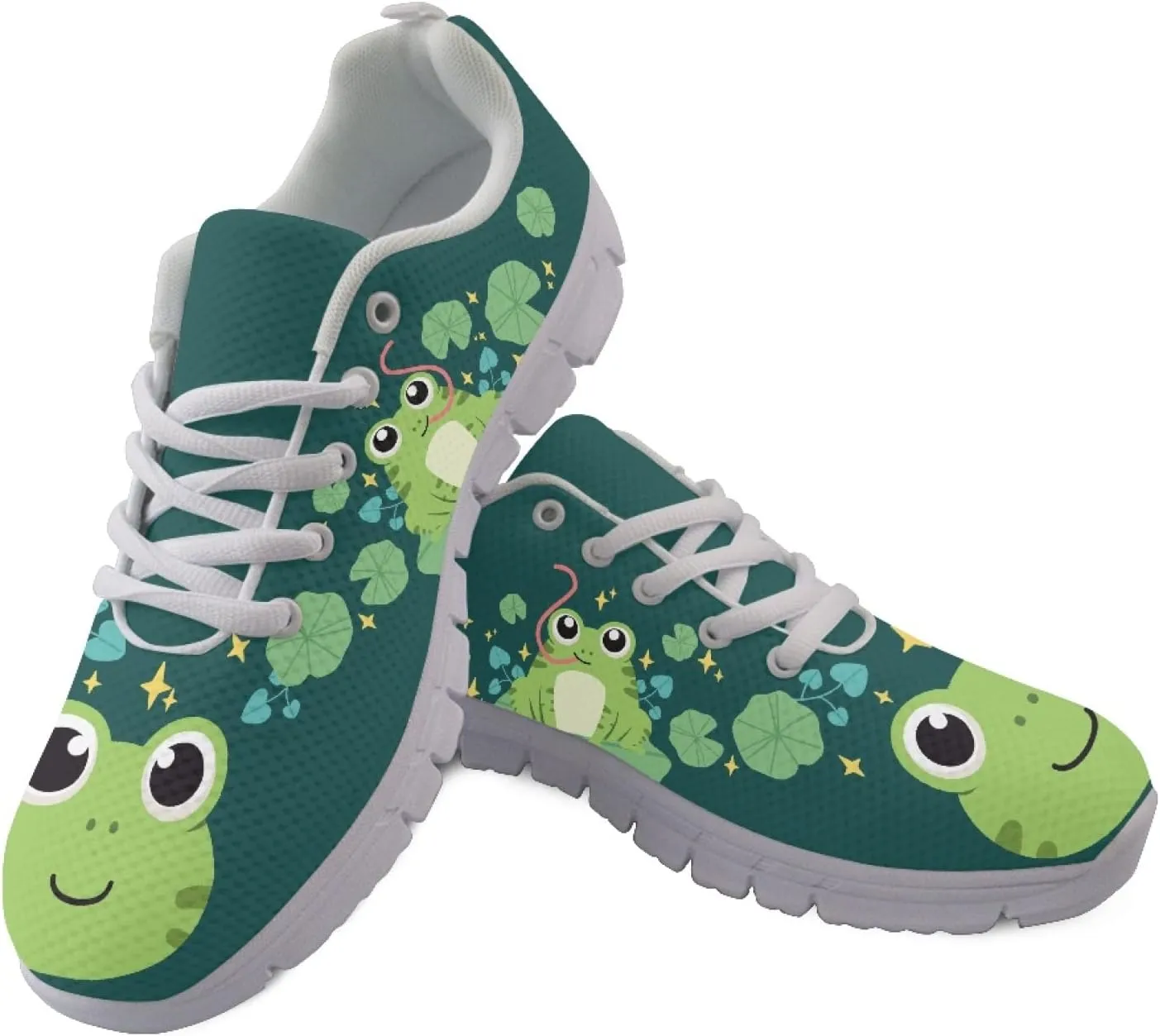 Wanyint Rainbow Stripes Print Women Tennis Sneakers Lace-up Walking Training Shoes Non Slip Sports Footwear