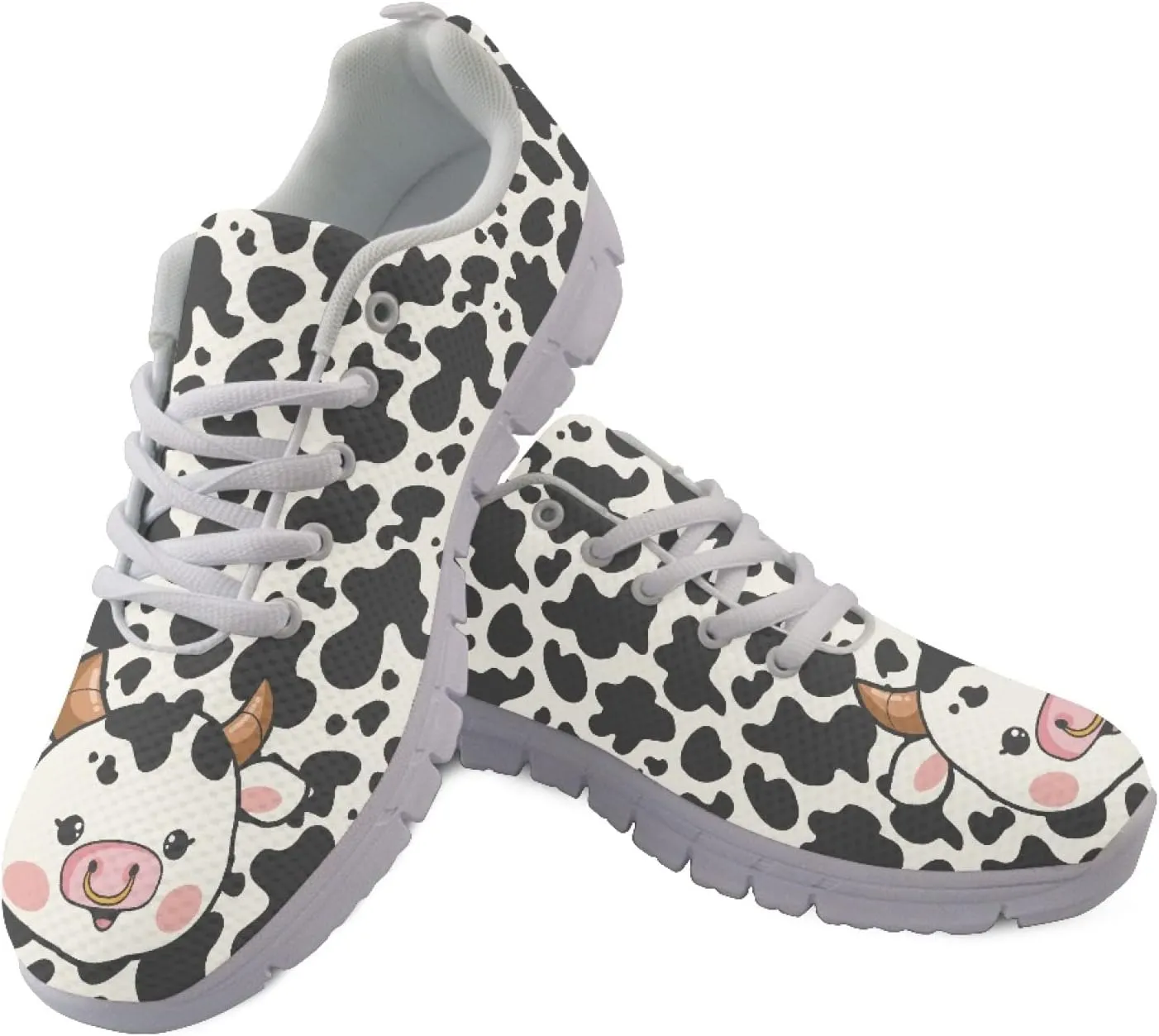 Wanyint Rainbow Stripes Print Women Tennis Sneakers Lace-up Walking Training Shoes Non Slip Sports Footwear