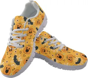 Wanyint Rainbow Stripes Print Women Tennis Sneakers Lace-up Walking Training Shoes Non Slip Sports Footwear