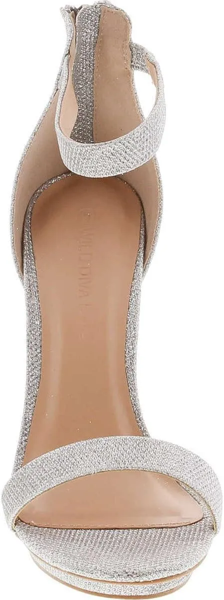 Wild Diva Womens Open Toe Ankle Strap High Stiletto Heel Platform Pump Sandal