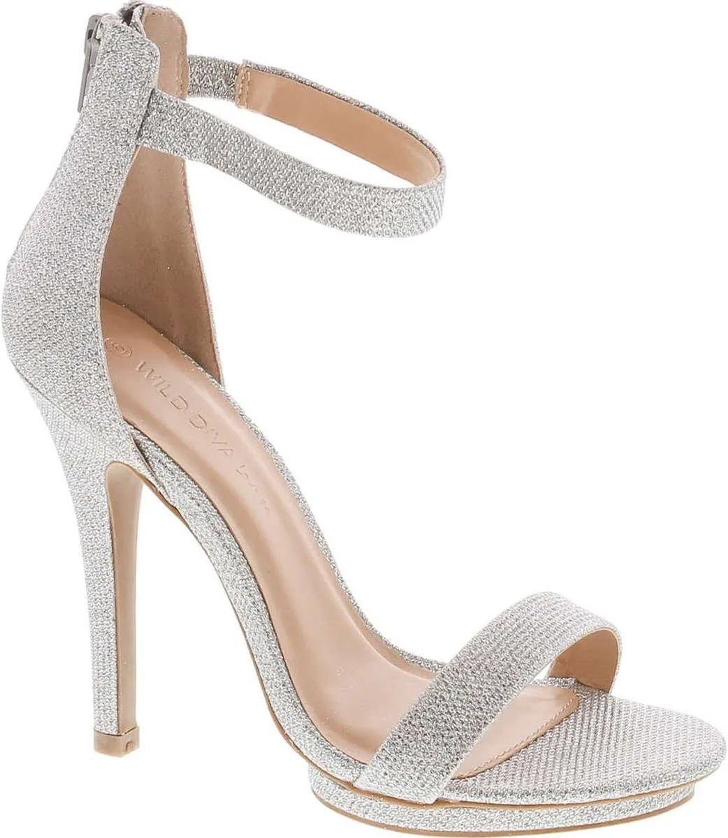 Wild Diva Womens Open Toe Ankle Strap High Stiletto Heel Platform Pump Sandal