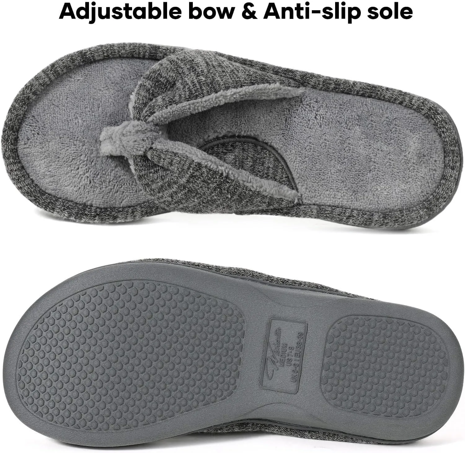 Wishcotton Women's Memory Foam Spa Thong Flip Flops Cozy Indoor Slippers, Ladies Summer Lightweight Open Toe House Sandals