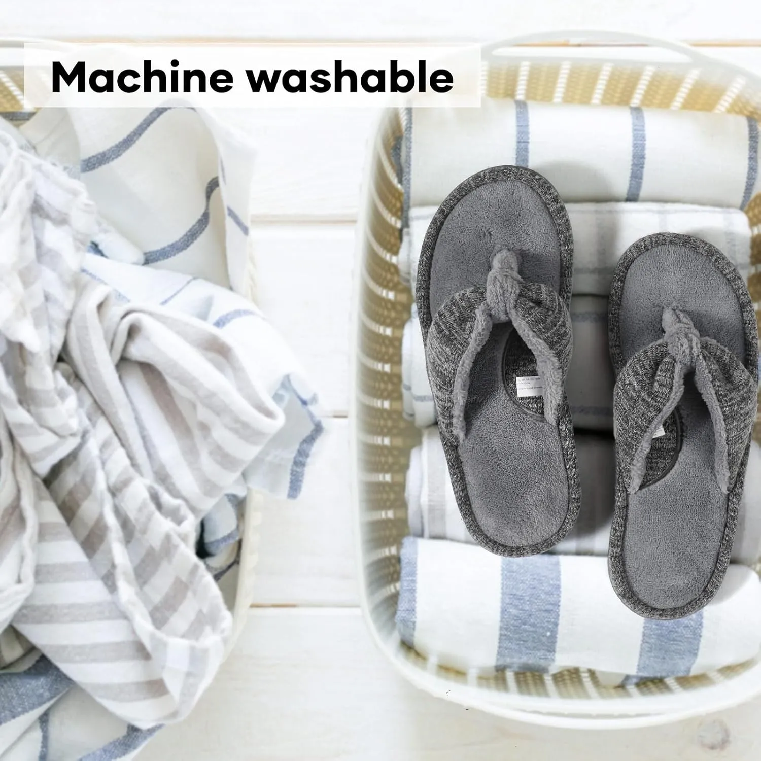 Wishcotton Women's Memory Foam Spa Thong Flip Flops Cozy Indoor Slippers, Ladies Summer Lightweight Open Toe House Sandals