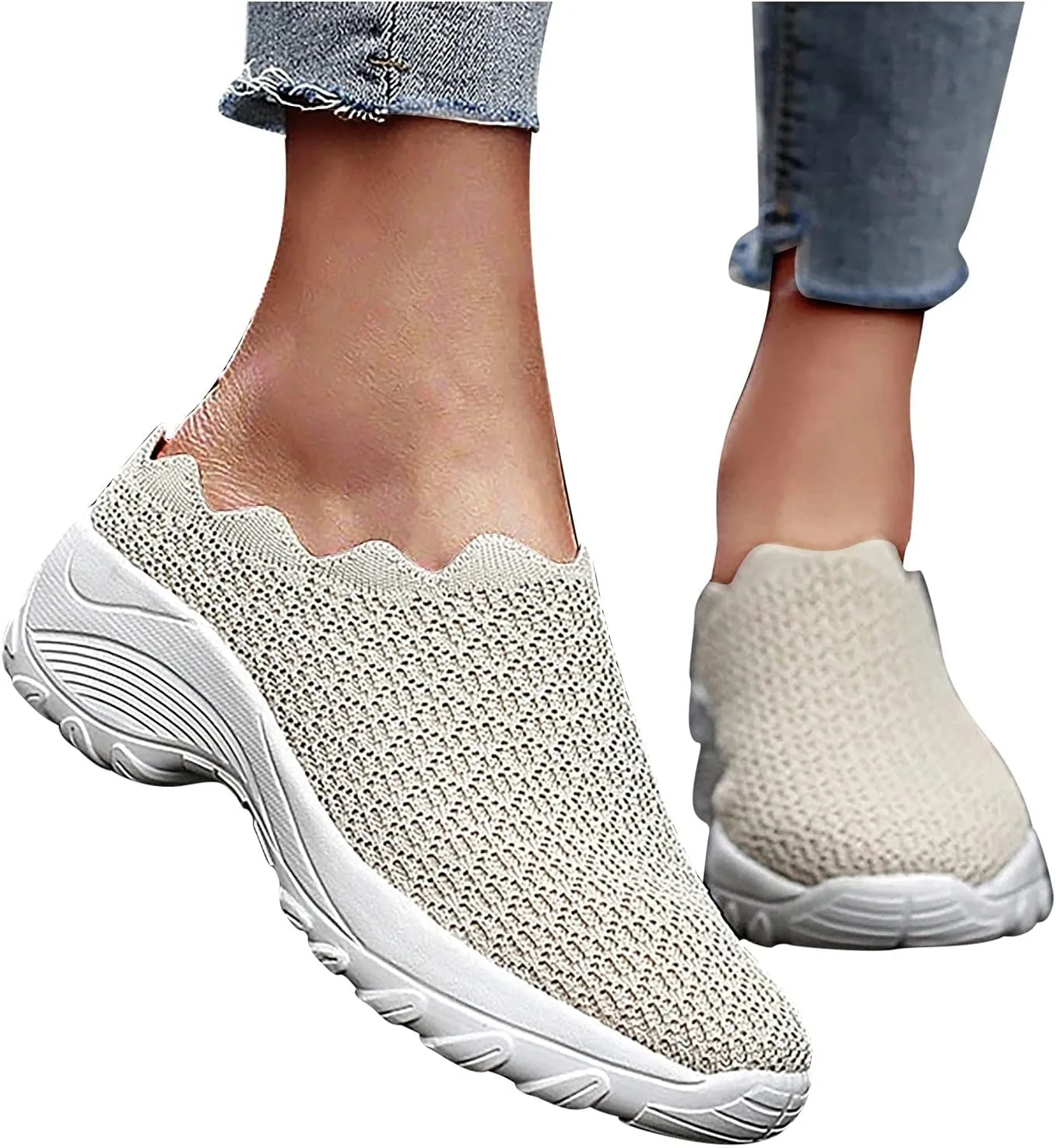 Women's Breathable Walking Mules Shoes - Lightweight Garden Clogs Casual Mesh Sneakers Open Back Slip-on House Shoes