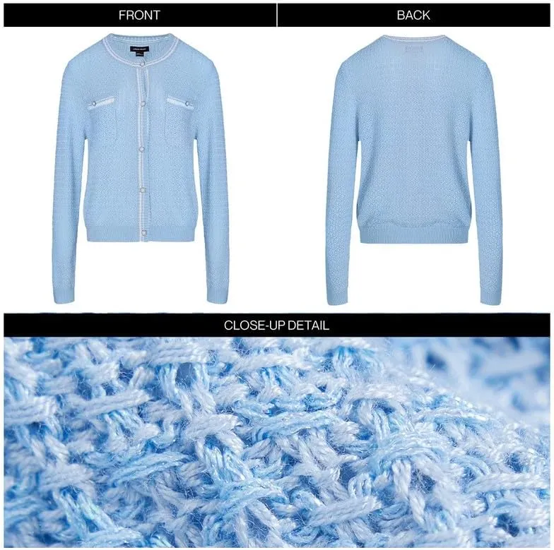 Womens Cardigan Sweaters 2025 Spring Long Sleeve Button Down Open Front Knitted Jackets