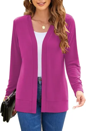 Womens Casual Lightweight Long Sleeve Cardigan Flowy Soft Open Front Knit Cardigan Sweaters
