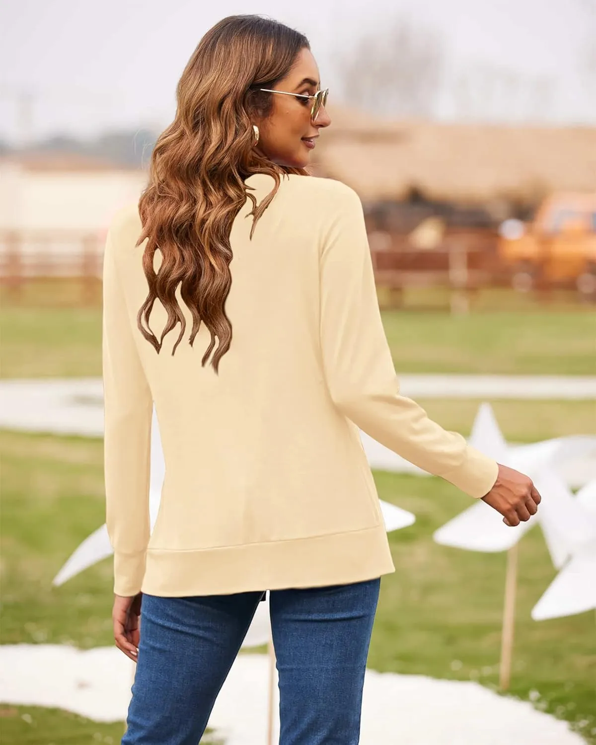 Womens Casual Lightweight Long Sleeve Cardigan Flowy Soft Open Front Knit Cardigan Sweaters