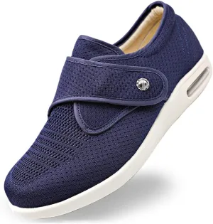 Women's Diabetic Elderly Shoes Mesh Breathable Walking Sneakers Lightweight Adjustable Easy On and Off Strap Summer Slippers for Swollen Feet