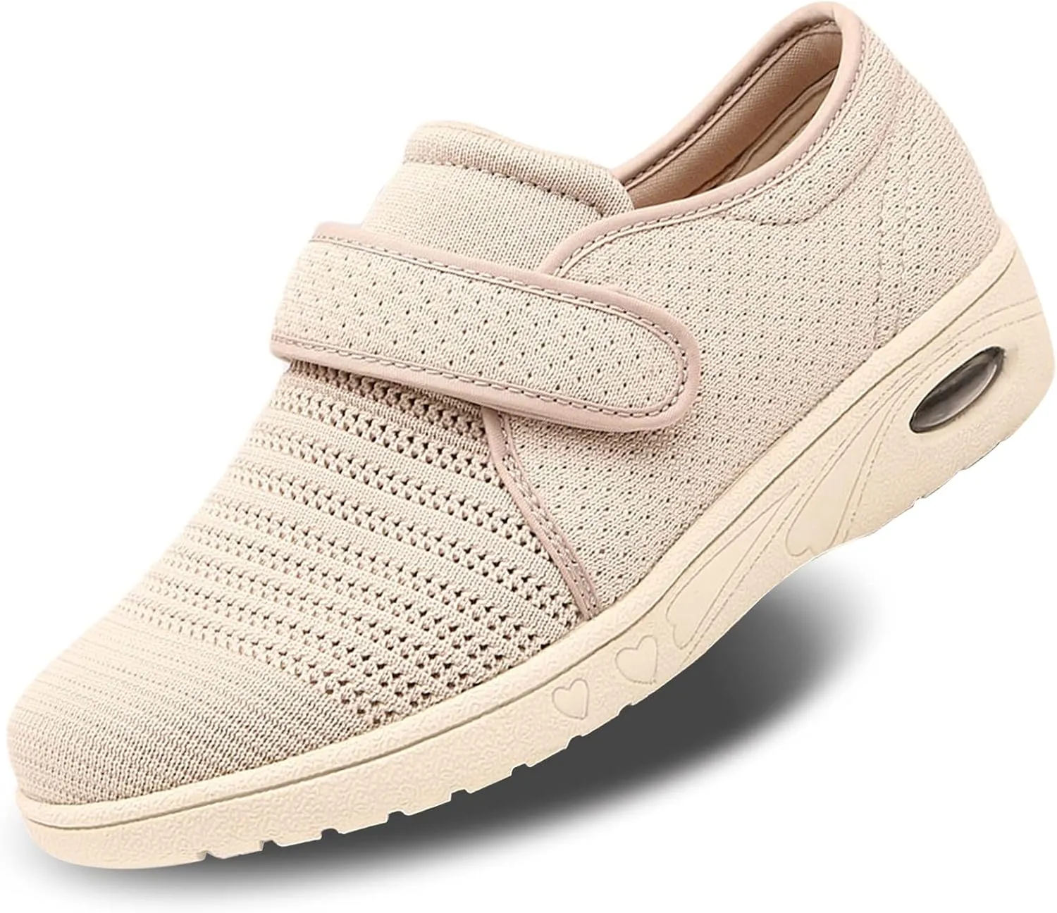 Womens Edema Diabetic Shoes with Arch Support,Extra Wide Breathable Lightweight Walking Sneakers Air Cushion Sole for Swollen Feet, Plantar Fasciitis