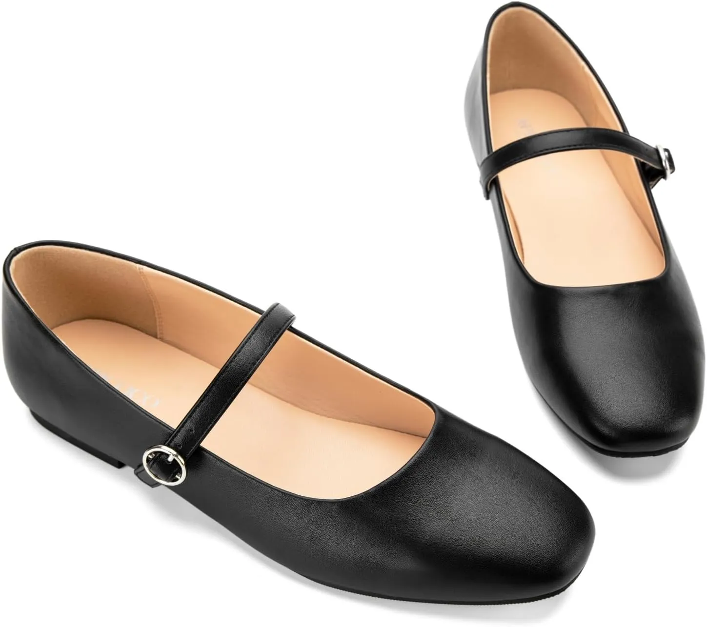Women's Flats Mary Jane Ballet Flats for Women Classic Square Toe Women Shoes Dressy Comfort Ankle Strap Flats for Women