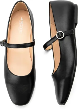 Women's Flats Mary Jane Ballet Flats for Women Classic Square Toe Women Shoes Dressy Comfort Ankle Strap Flats for Women
