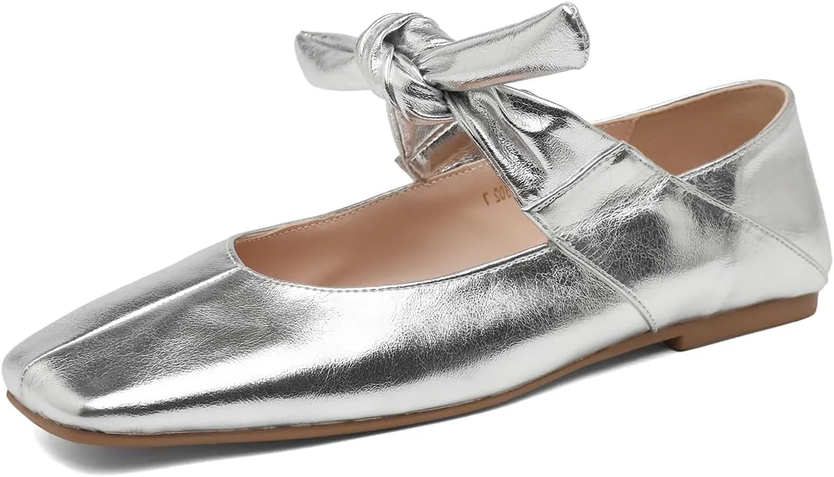 Women’s Flats Square Toe Bow Mary Jane Ballet Flats Fashion Wedding Party Shoes