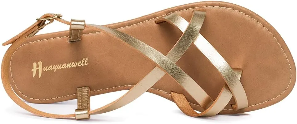Women's Gladiator Flat Sandals Fisherman Strappy Sandals Ankle Strap Sandals