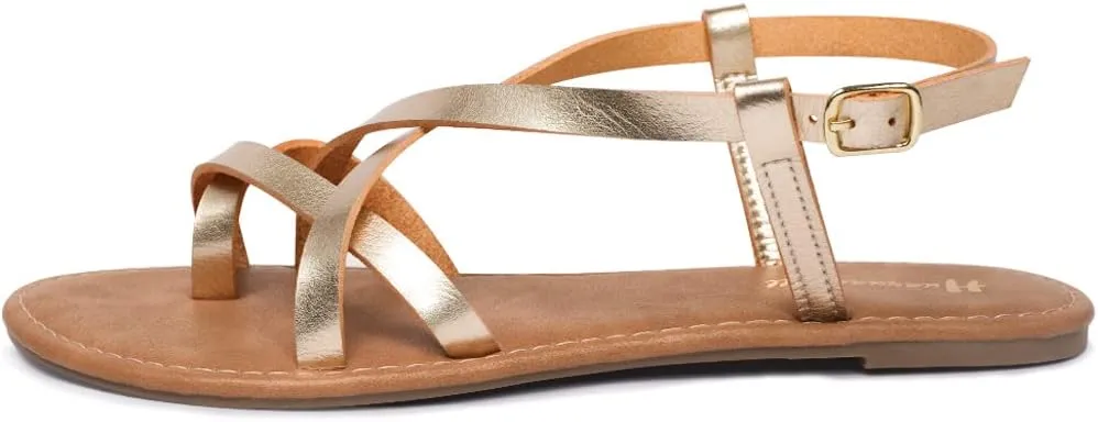 Women's Gladiator Flat Sandals Fisherman Strappy Sandals Ankle Strap Sandals