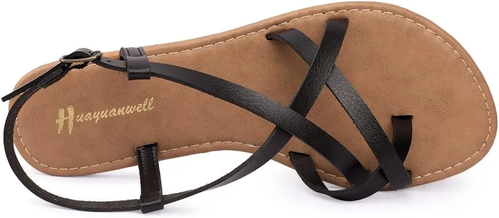 Women's Gladiator Flat Sandals Fisherman Strappy Sandals Ankle Strap Sandals