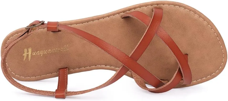 Women's Gladiator Flat Sandals Fisherman Strappy Sandals Ankle Strap Sandals
