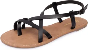 Women's Gladiator Flat Sandals Fisherman Strappy Sandals Ankle Strap Sandals