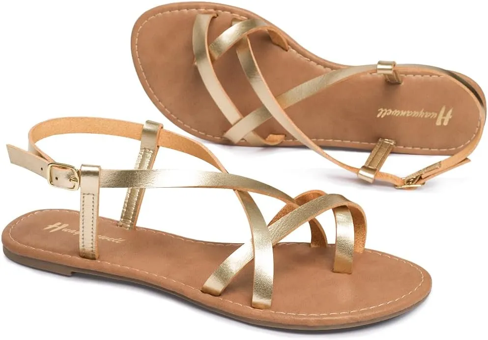 Women's Gladiator Flat Sandals Fisherman Strappy Sandals Ankle Strap Sandals