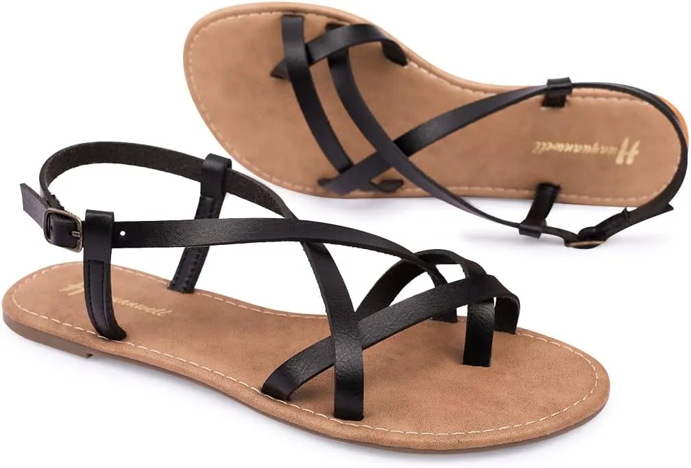 Women's Gladiator Flat Sandals Fisherman Strappy Sandals Ankle Strap Sandals