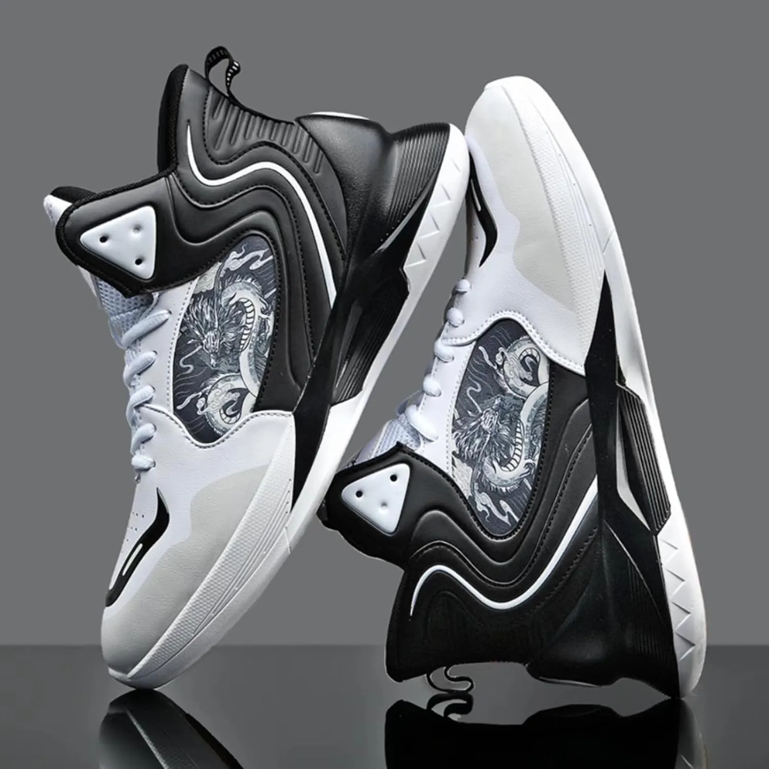 Womens High Top Chinese Stylish Basketball Shoes Comfortable Lace Up Athletic Sports Running Sneakers Non-Slip Soft Tennis Walking Shoes