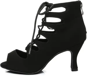 Women's Open Toe Ankle Latin Dance Boots Salsa Ballrooom Performence Practice Party Dance Shoes,YCL456