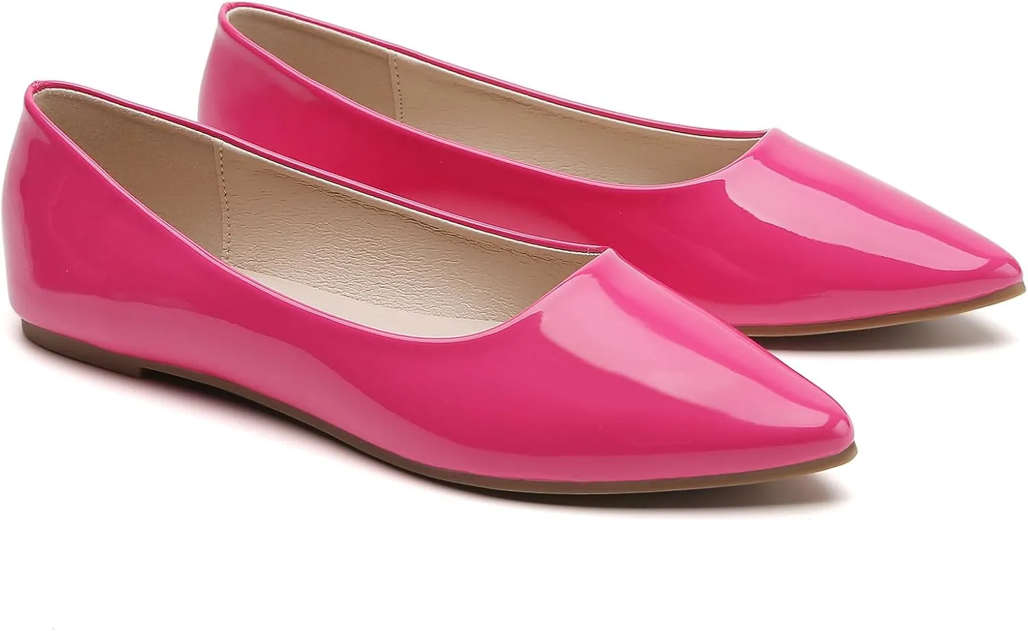 Women's Pointy Toe Loafer Flat Comfortable Faux Suede Work Shoes, Cute Penny Loafer Slip On Ballet Flat