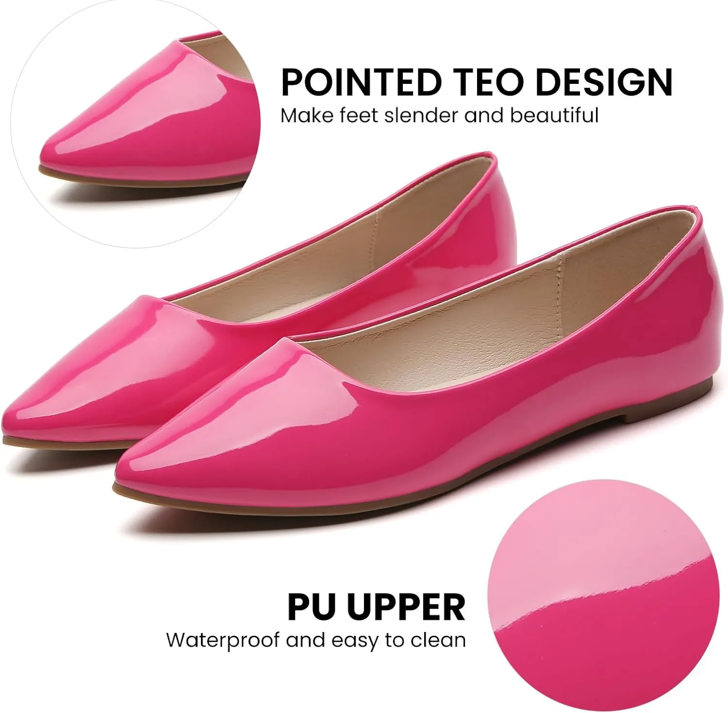 Women's Pointy Toe Loafer Flat Comfortable Faux Suede Work Shoes, Cute Penny Loafer Slip On Ballet Flat