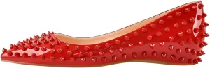 Women's Rivet Pointed Toe Slip on Flats Shoes,Fashion Studded Leather Comfortable Office